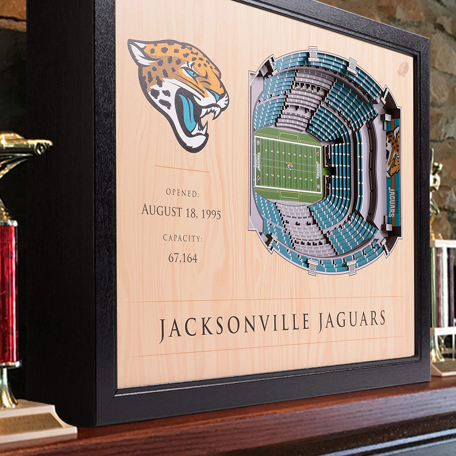 NFL Jacksonville Jaguars 3D Logo Series Wall Art - 12x12 2507361