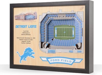 Detroit Lions NFL 25-Layer Stadium View Wall Art