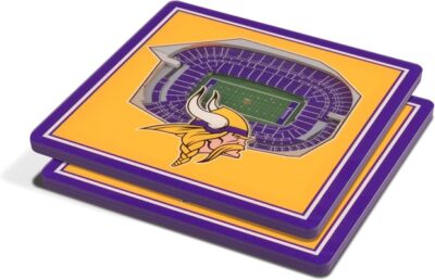 Minnesota Vikings Home Team Pride Square Acrylic Drink Coasters