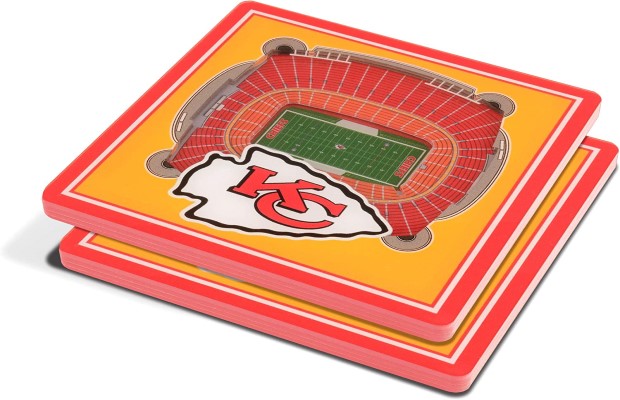 Kansas City Chiefs Home Team Pride Square Acrylic Drink Coasters