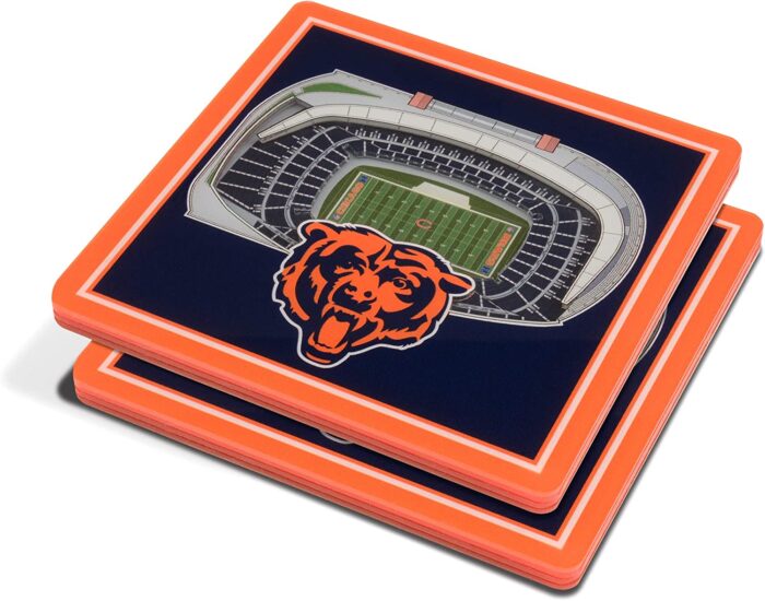 Chicago Bears Home Team Pride Square Acrylic Drink Coasters