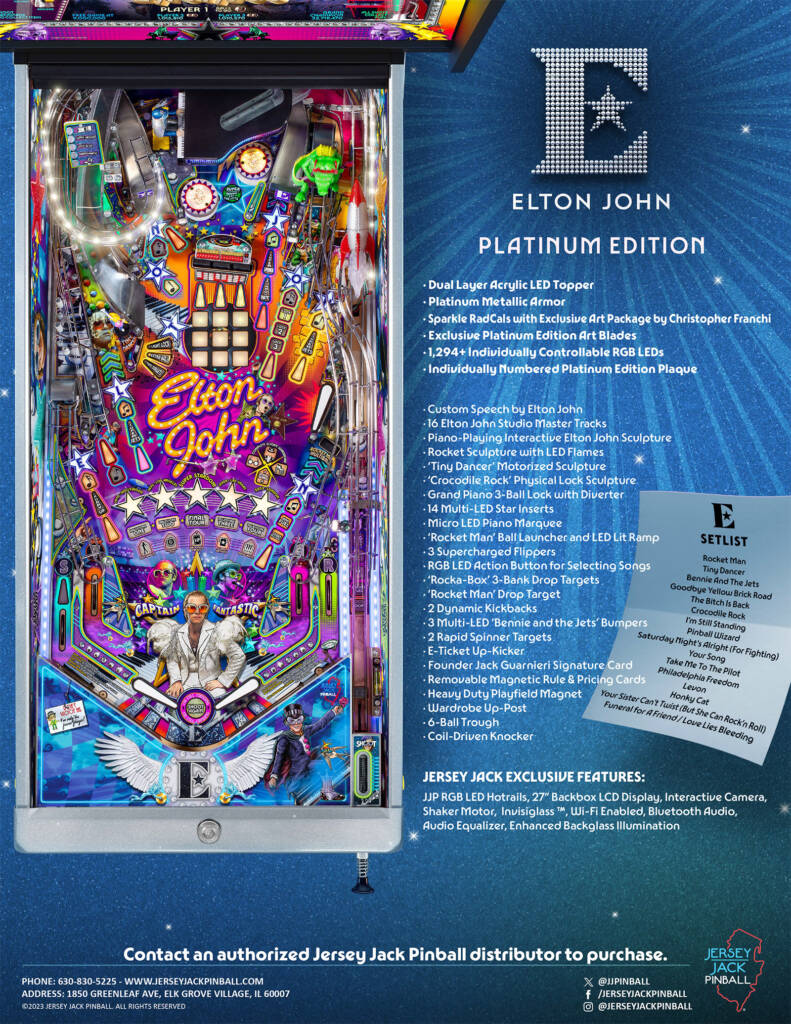 Elton John Pinball Machine - Platinum Edition