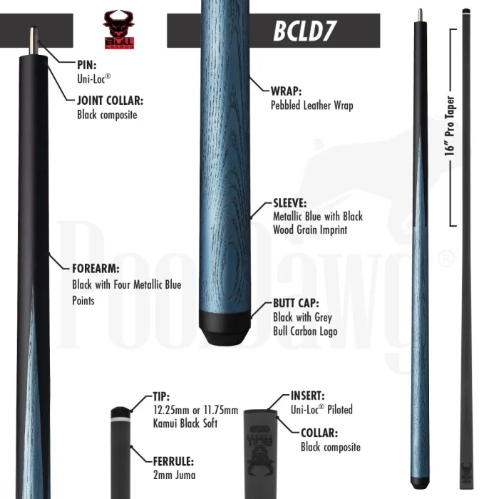 Bull Carbon Fiber BCLD7 Pool Cue - Image 4
