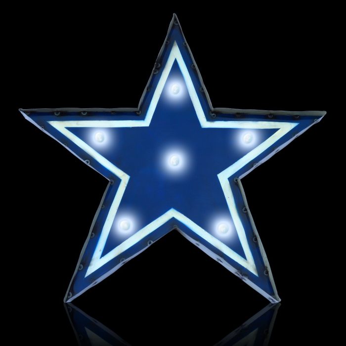 Dallas Cowboys Recycled Metal Logo Lighted Sign - Image 2