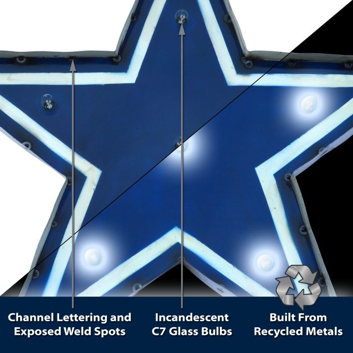 Dallas Cowboys Recycled Metal Logo Lighted Sign - Image 6
