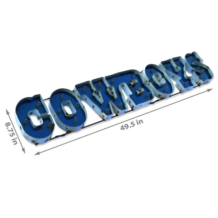 Dallas Cowboys Recycled Metal Lighted Sign - Image 4