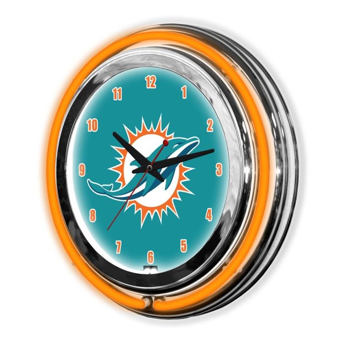 Miami Dolphins 14 inch Neon Clock - Image 3