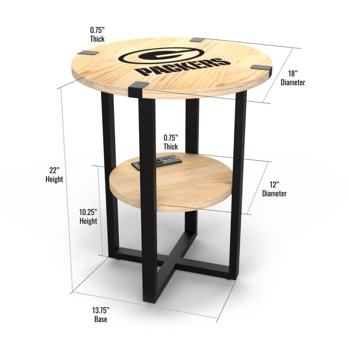 Green Bay Packers Side table with Charger - Image 6