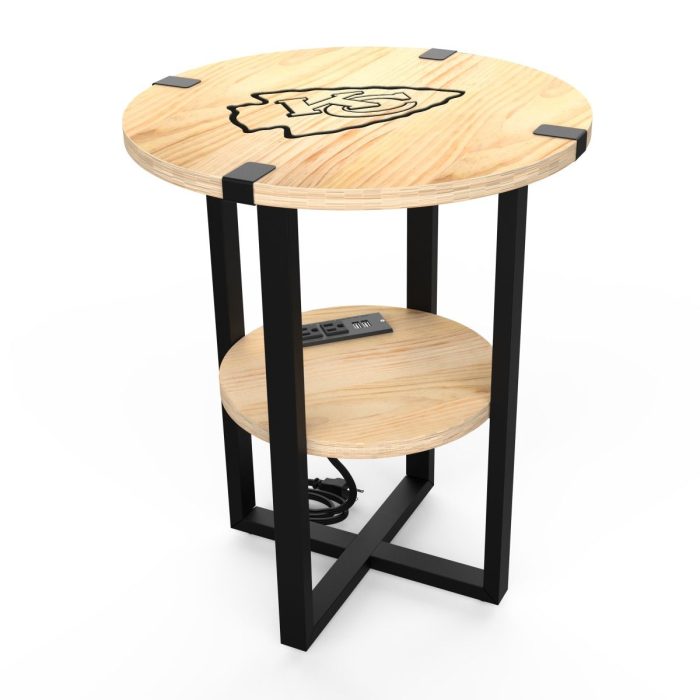 Kansas City Chiefs Side table with Charger - Image 2