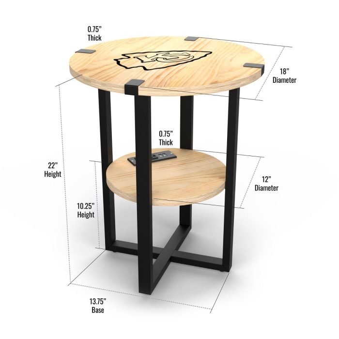 Kansas City Chiefs Side table with Charger - Image 6
