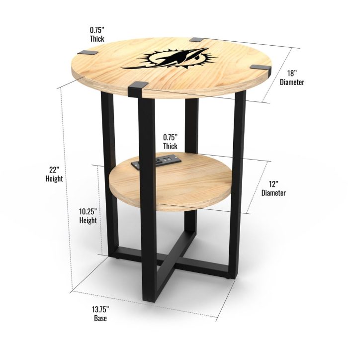 Miami Dolphins Side table with Charger - Image 5