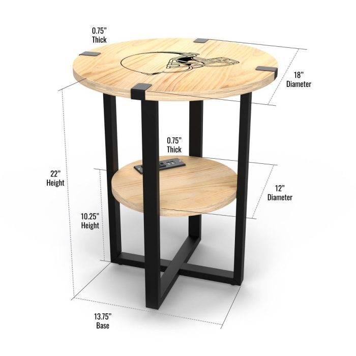 Cleveland Browns Side table with Charger - Image 6
