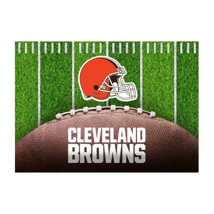 Cleveland Browns 5x7 Football Field Washable Area Rug - Image 2