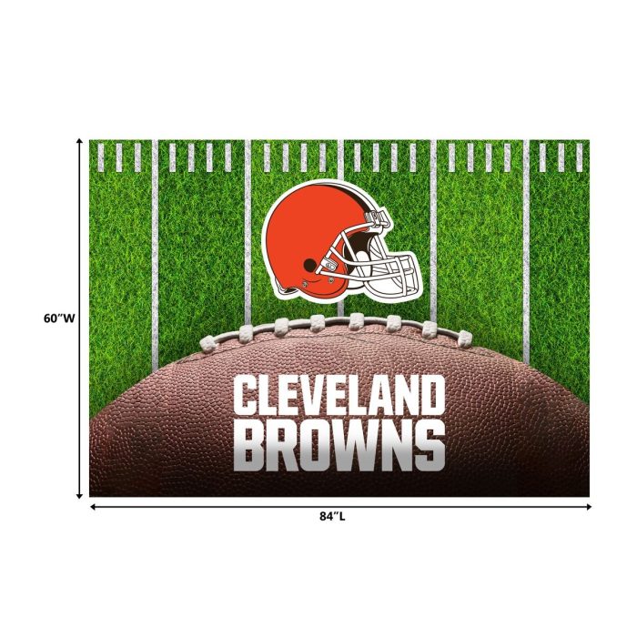 Cleveland Browns 5x7 Football Field Washable Area Rug - Image 3