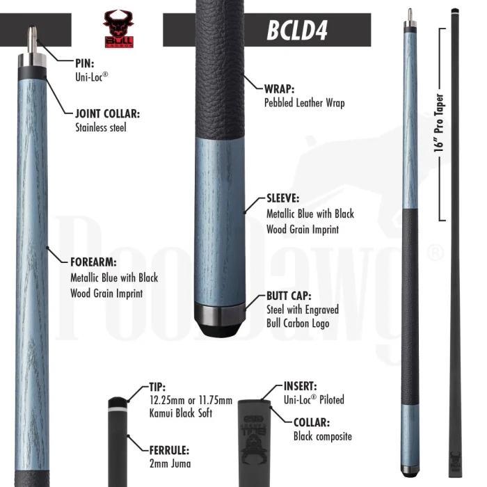 Bull Carbon Fiber BCLD4 Pool Cue - Image 3
