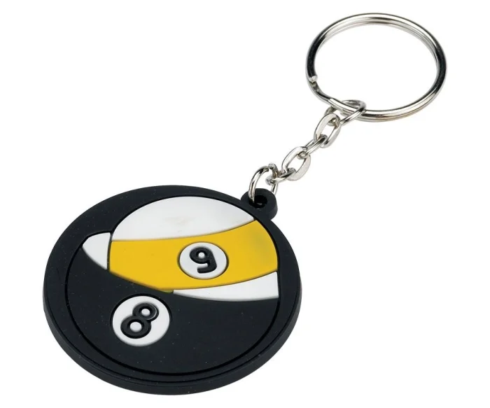 8 and 9 Ball Rubber Key Chain - Image 2