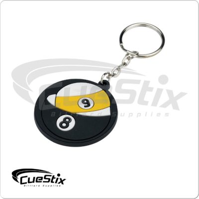 8 and 9 Ball Rubber Key Chain