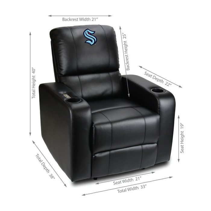 Seattle Kraken Power Theater Recliner with USB Port - Image 5