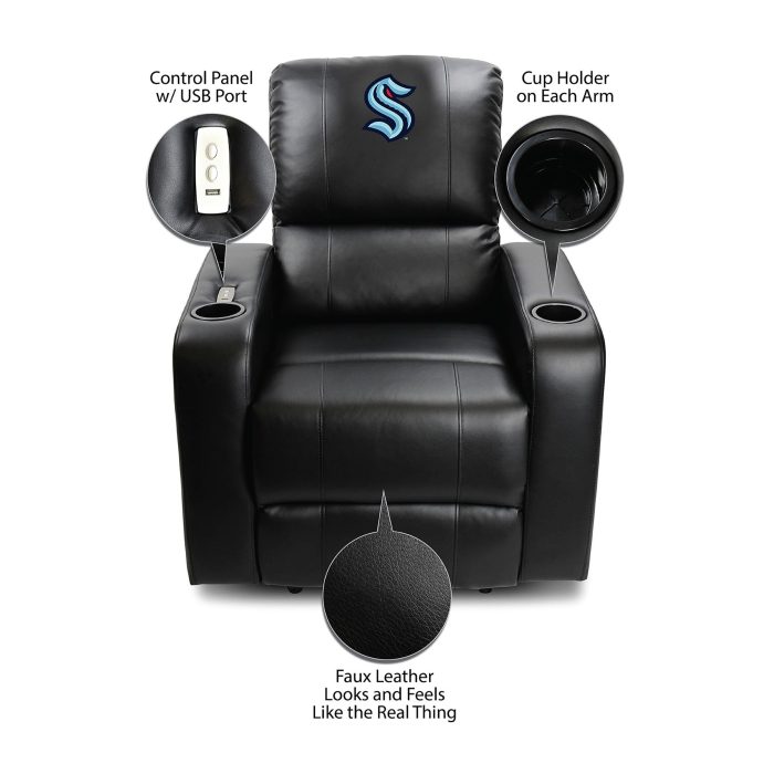 Seattle Kraken Power Theater Recliner with USB Port - Image 6