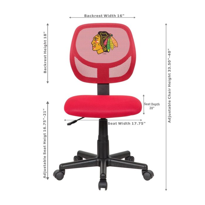 Chicago Blackhawks Red Task Chair - Image 6