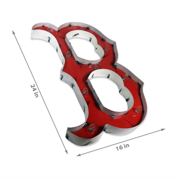 Boston Red Sox Recycle Metal Logo Lighted Sign - Image 2