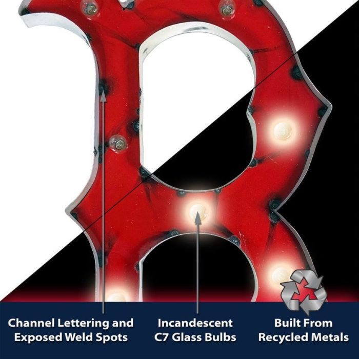 Boston Red Sox Recycle Metal Logo Lighted Sign - Image 3