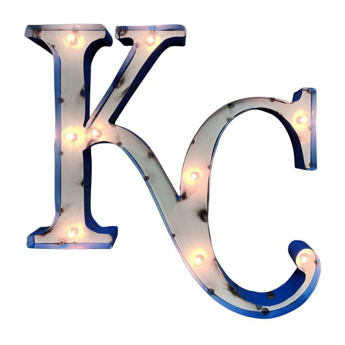 Kansas City Royals Recycled Metal Logo Lighted Sign - Image 2