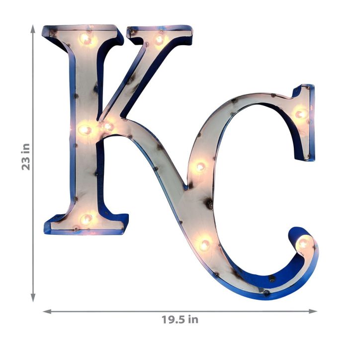 Kansas City Royals Recycled Metal Logo Lighted Sign - Image 3