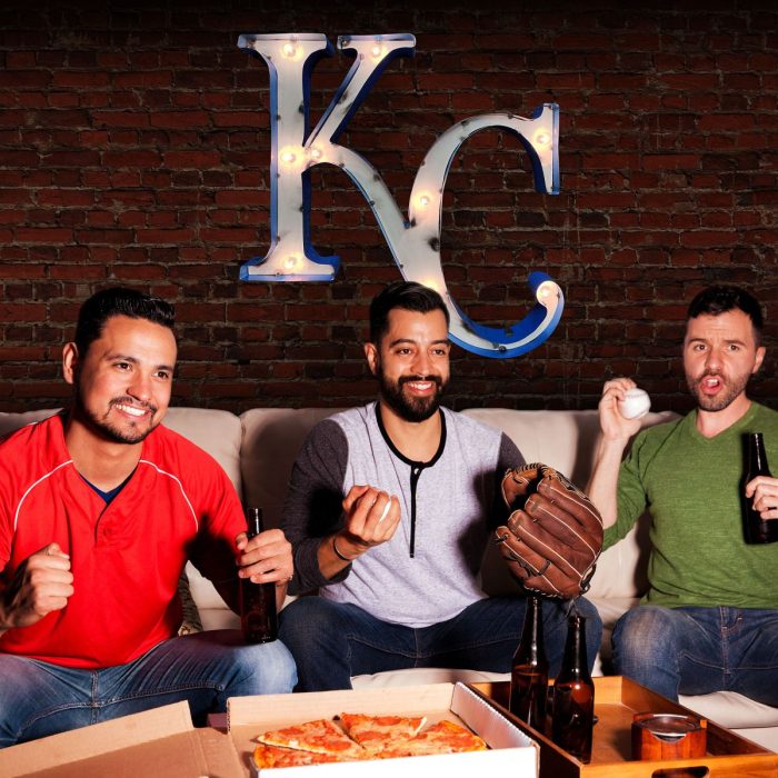 Kansas City Royals Recycled Metal Logo Lighted Sign - Image 4