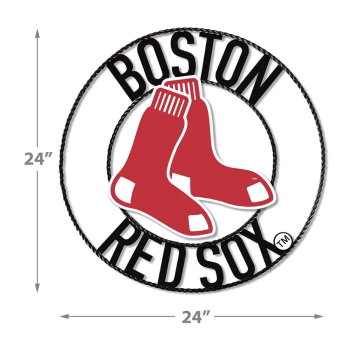 Boston Red Sox 24 inch Wrought Iron Wall Art - Image 3