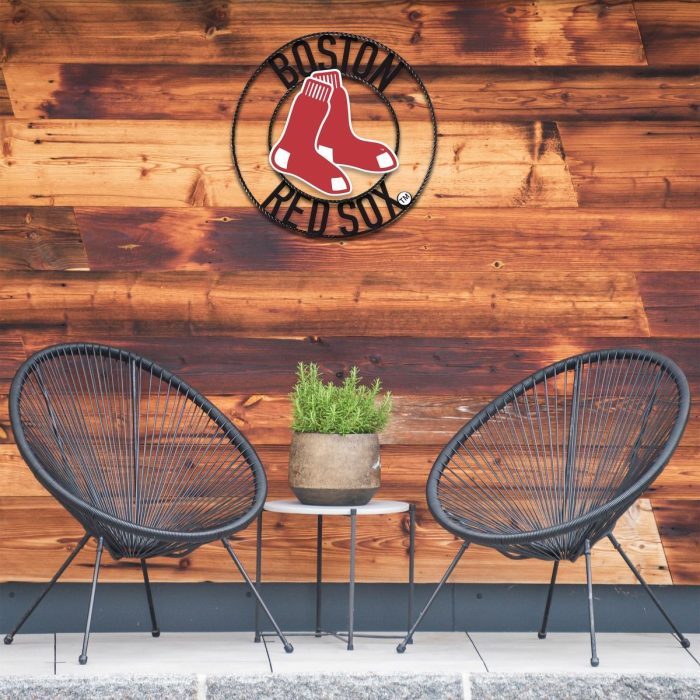 Boston Red Sox 24 inch Wrought Iron Wall Art - Image 4