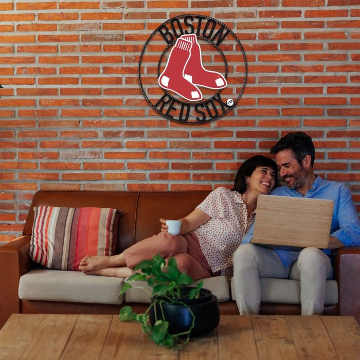 Boston Red Sox 24 inch Wrought Iron Wall Art - Image 5