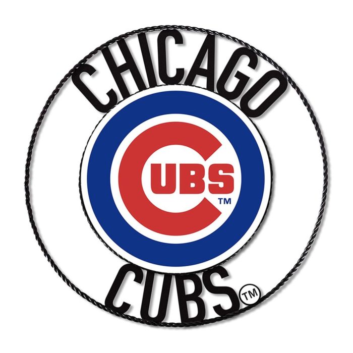 Chicago Cubs 24 inch Wrought Iron Wall Art - Image 2