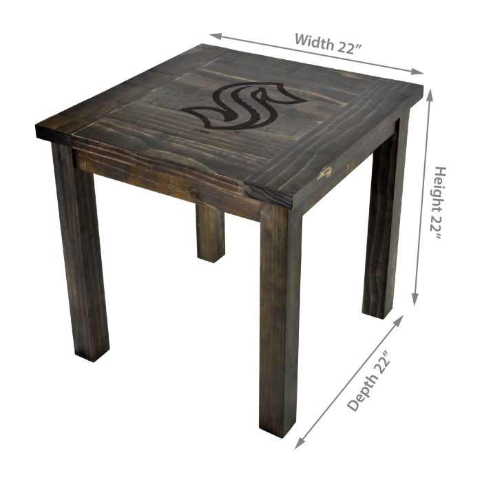 Seattle Kraken Reclaimed Side Table - Image 4