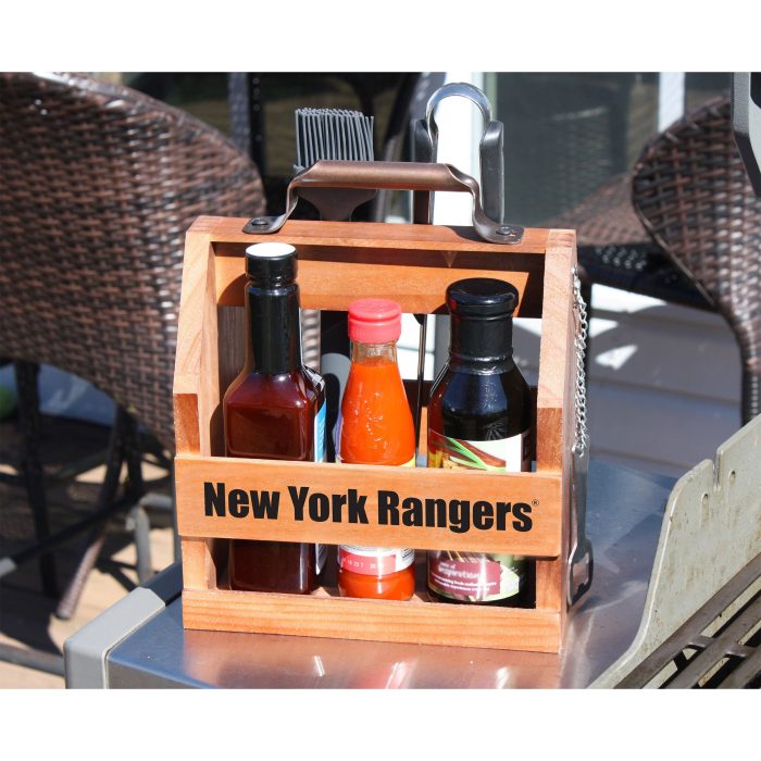 New York Rangers Wood BBQ Caddy - Image 5