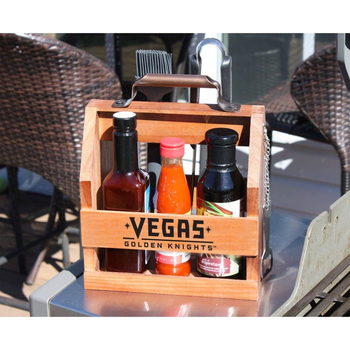 Vegas Golden Knights Wood BBQ Caddy - Image 5