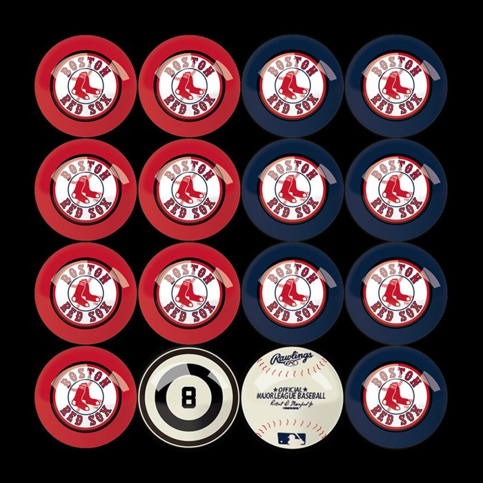 Boston Red Sox Billiard Ball Set with Numbers - Image 2