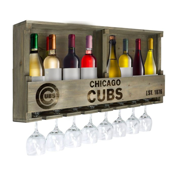 Chicago Cubs Reclaimed Wood Bar Shelf - Image 4