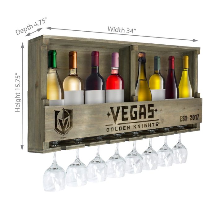 Vegas Golden Knights Reclaimed Wood Bar Shelf - Image 4