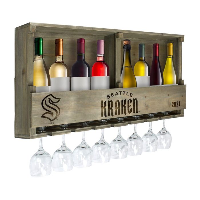 Seattle Kraken Reclaimed Wood Bar Shelf - Image 3