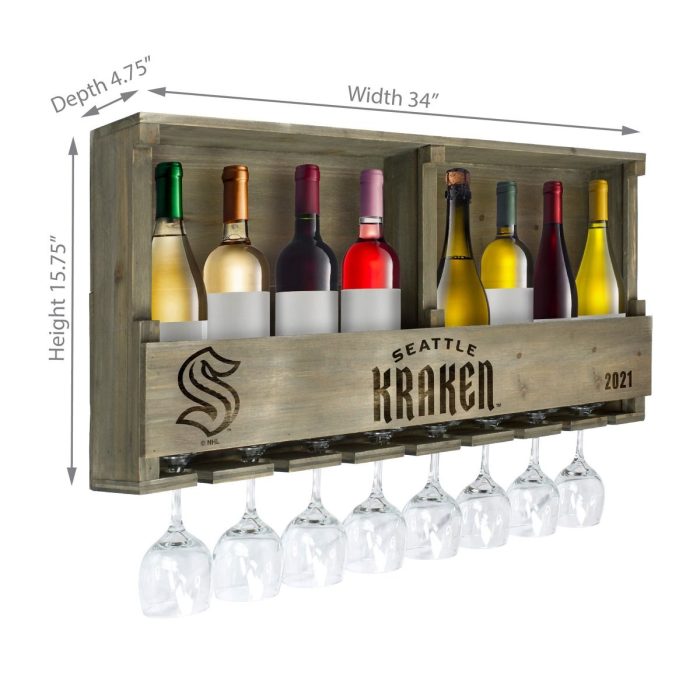 Seattle Kraken Reclaimed Wood Bar Shelf - Image 4