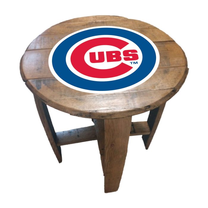 Chicago Cubs Oak Barrel Table - Image 2
