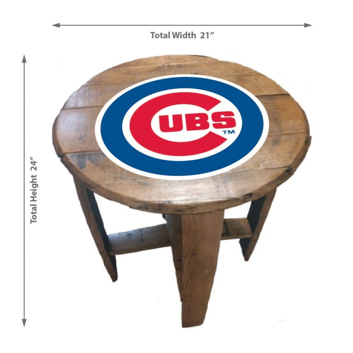 Chicago Cubs Oak Barrel Table - Image 3
