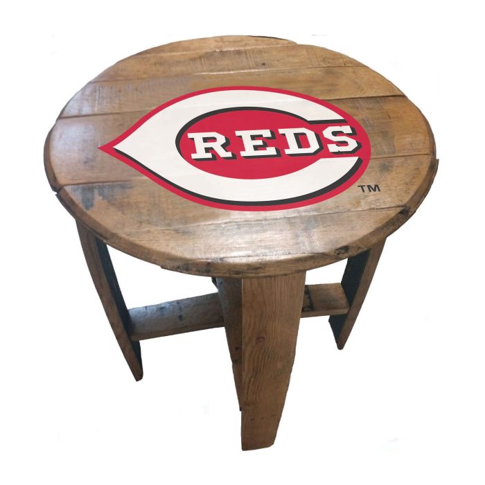 Cincinnati Reds Oak Barrel Table - Image 2