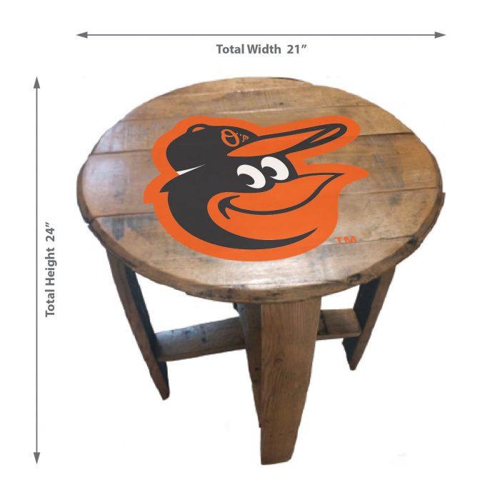 Baltimore Orioles Oak Barrel Table - Image 3