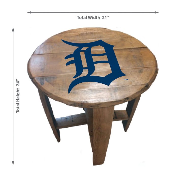 Detroit Tigers Oak Barrel Table - Image 3