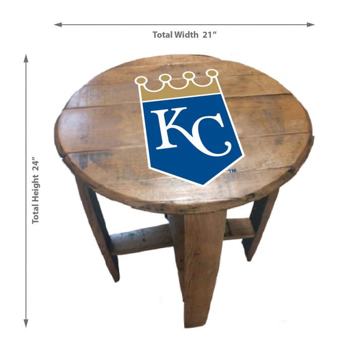 Kansas City Royals Oak Barrel Table - Image 3