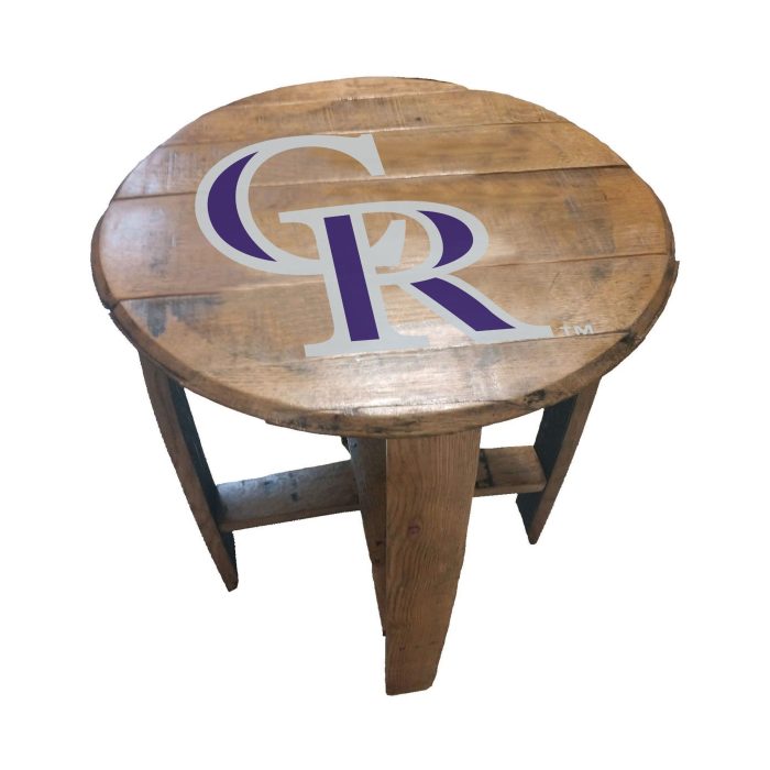Colorado Rockies Oak Barrel Table - Image 2