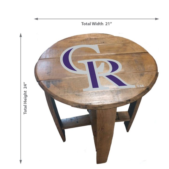 Colorado Rockies Oak Barrel Table - Image 3