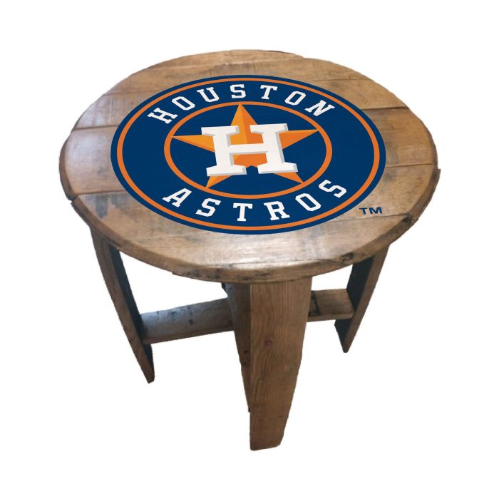 Houston Astros Oak Barrel Table - Image 2